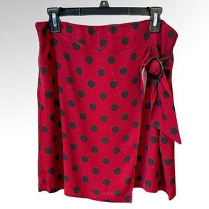 MNG Casual Womens Red/Black Polka Dot Skirt Sz S